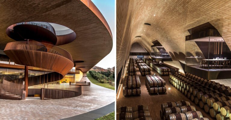 أرشيفات Architizer: مصنع النبيذ الإيطالي يستخدم الهندسة المعمارية للحفاظ على المناظر الطبيعية التوسكانية الخالدة
