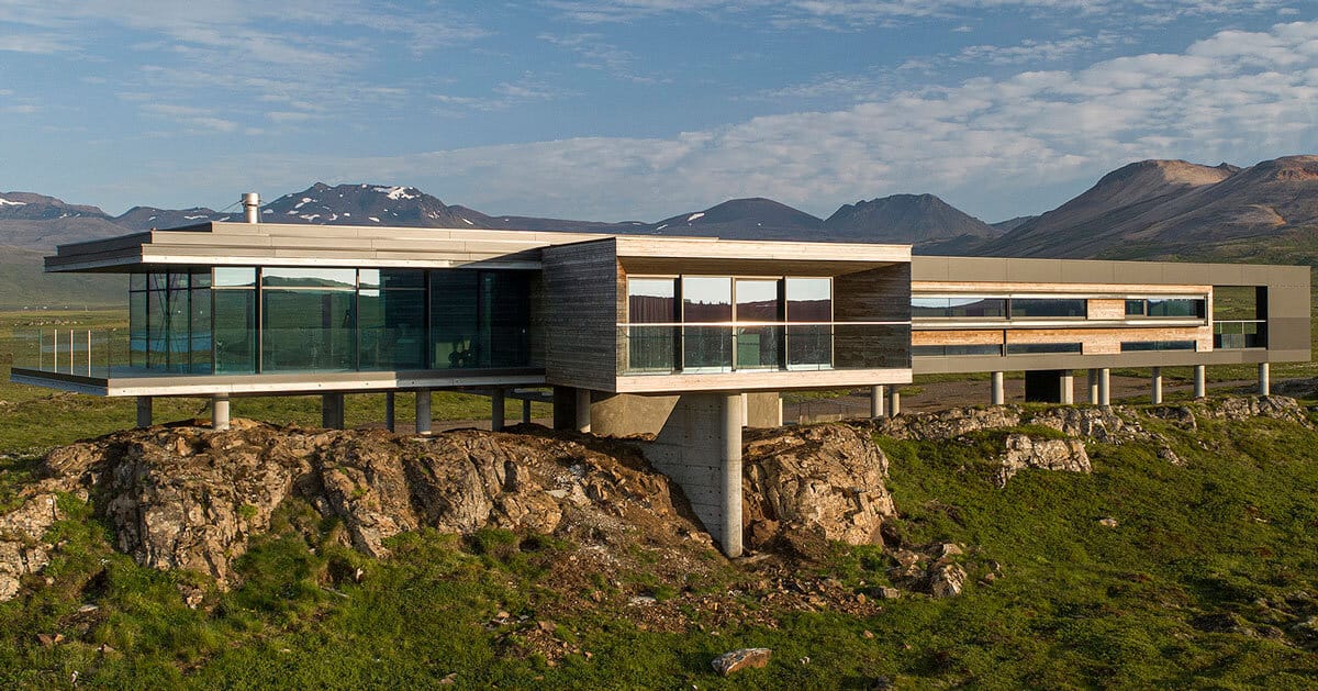 gudmundur jonsson's casa G rests on columns in iceland