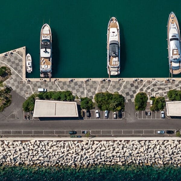 neiheiser argyros turns nautical cartography into coastal design at astir marina, athens