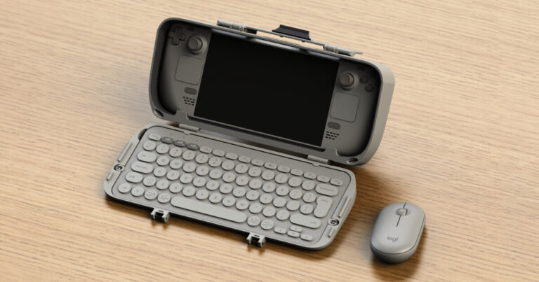 3D printed steam deck case turns the device into a work laptop