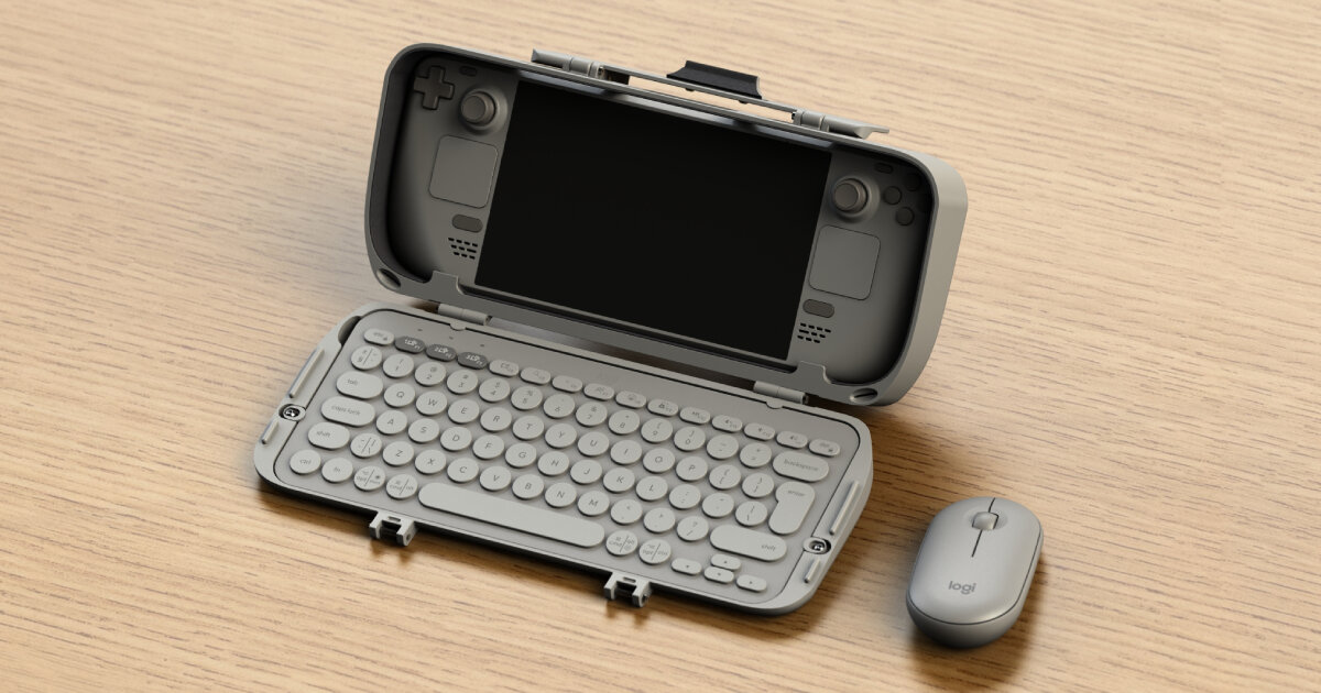3D printed steam deck case turns the device into a work laptop