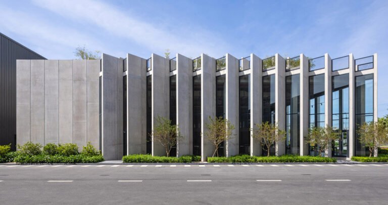 concrete louvres wrap this vietnam factory by baumschlager eberle architekten