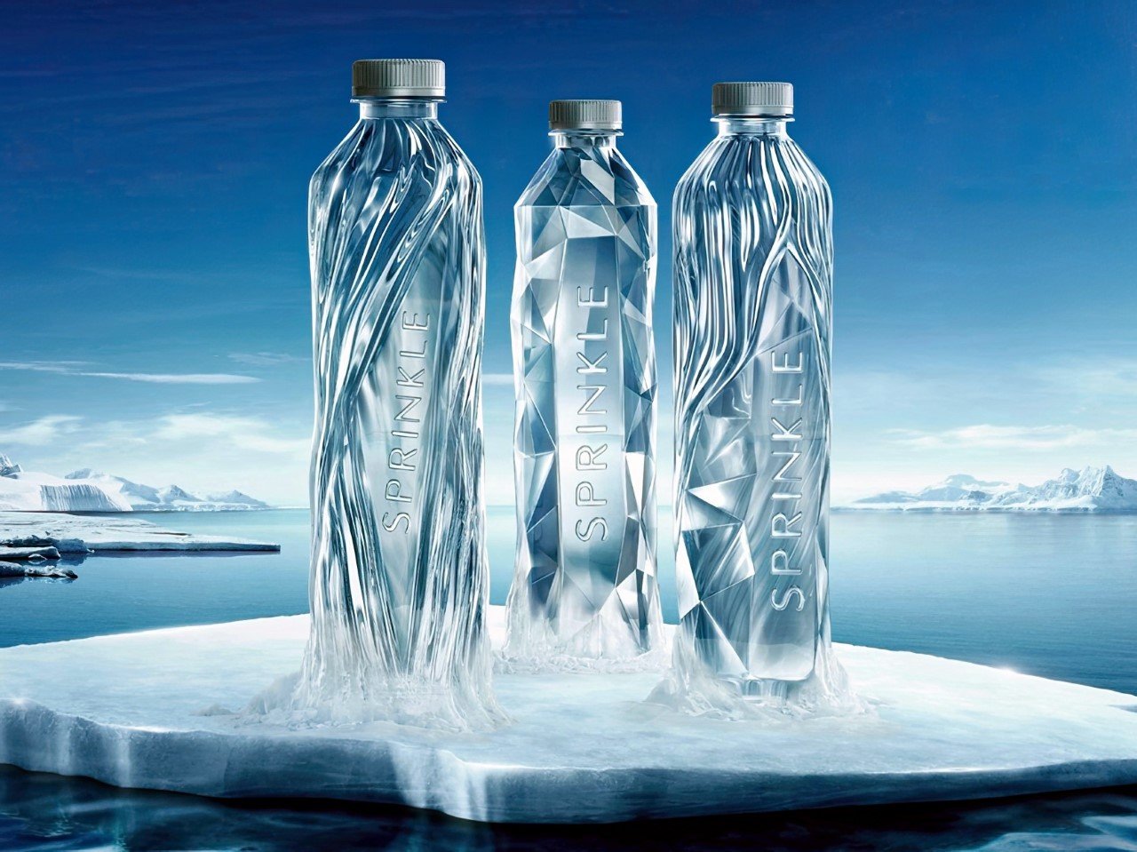These Water Bottles Capture The Process Of Glaciers Melting Into Spring Water