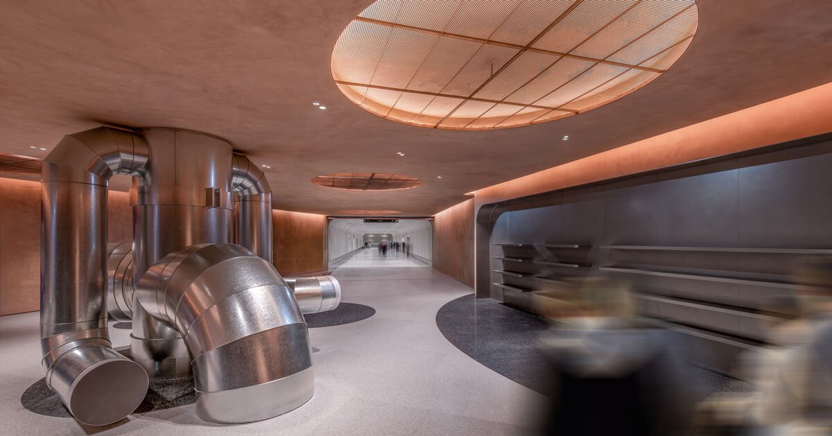 steel pipes run through brewery's linear interior by AIM in shenzhen 1 steel pipes run through brewery's linear interior by AIM in shenzhen