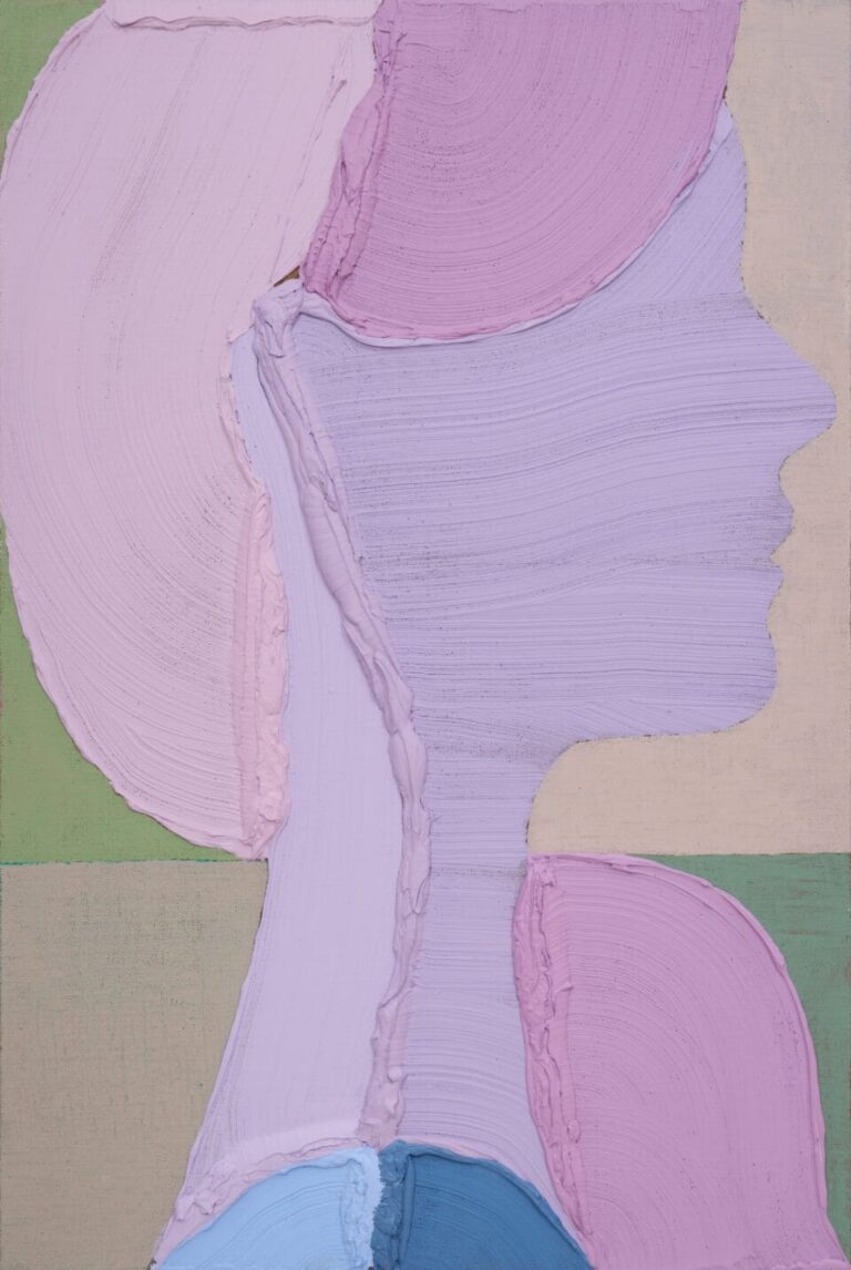 لوحة أكريليك من رقم الحد الأدنى في الملف الشخصي ، باستخدام طلاء Impasto الثقيل.