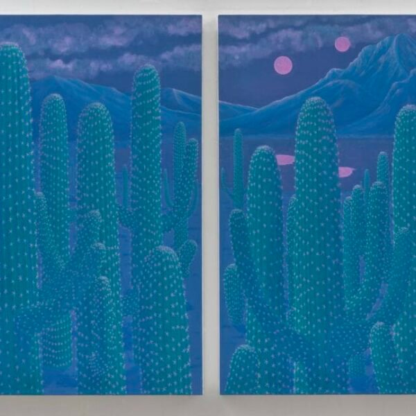 Home En 39 a diptych of two cacti paintings