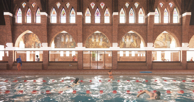 MVRDV plans renovation of dutch church into public swimming pool