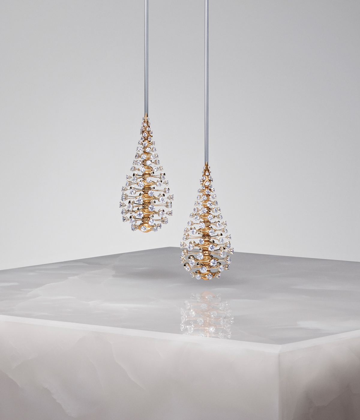 Nikos Koulis high jewellery pendant earrings
