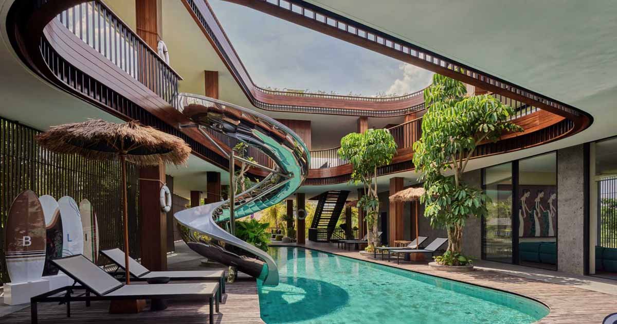 This Home Was Designed To Surround A Swimming Pool With A Slide 1 This Home Was Designed To Surround A Swimming Pool With A Slide