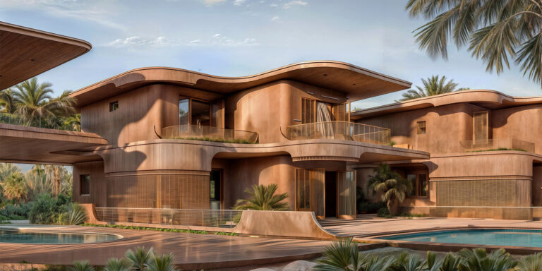 ochre-hued stone walls wrap three individual residences by VAstudio in cretan rocky hillside