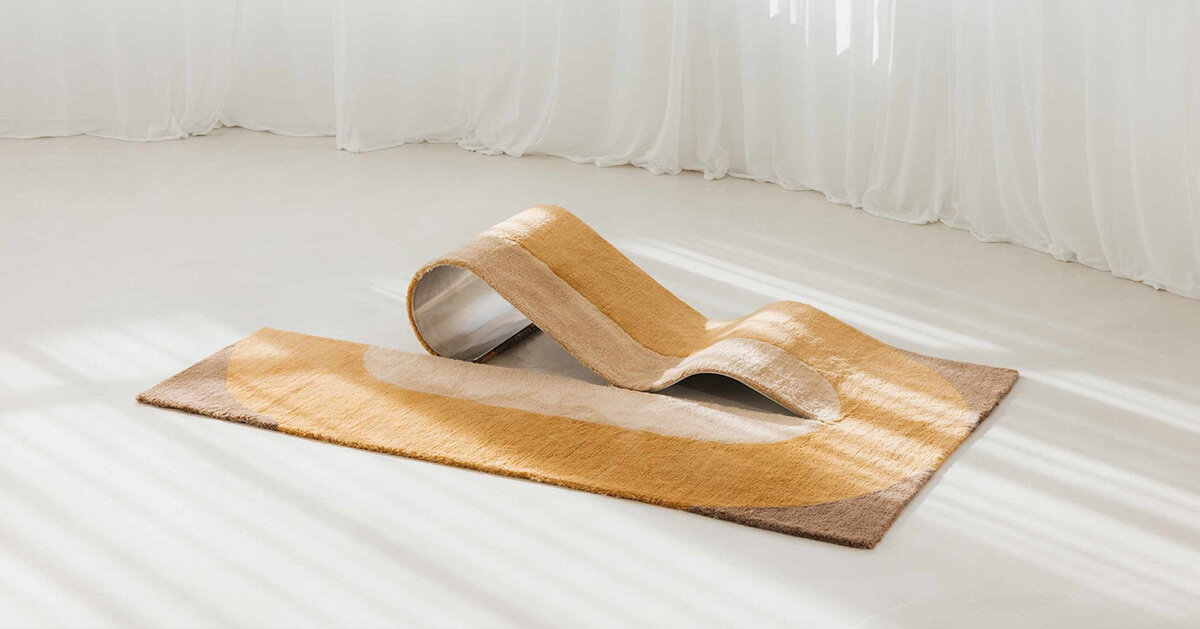 sculptural daybed emerges from gun-tufted wool rug by BUDDE and nando studio