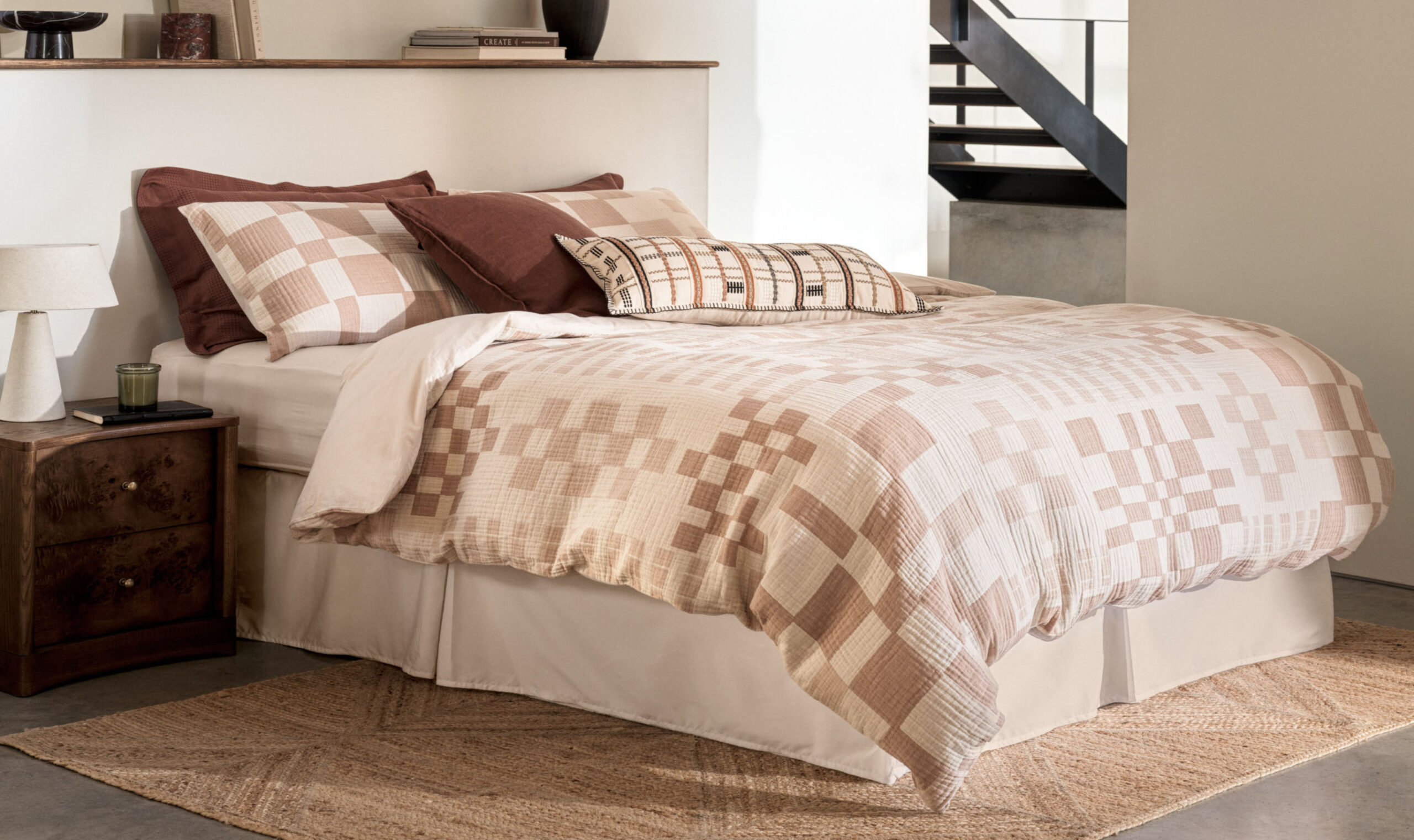 An expensive looking bedroom with M&amp;S bedding from SS25 collection