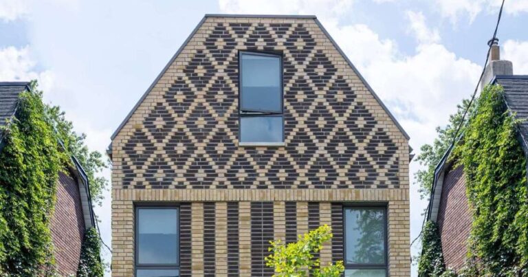 The brick pattern on this home isn’t just decorative, it tells a story