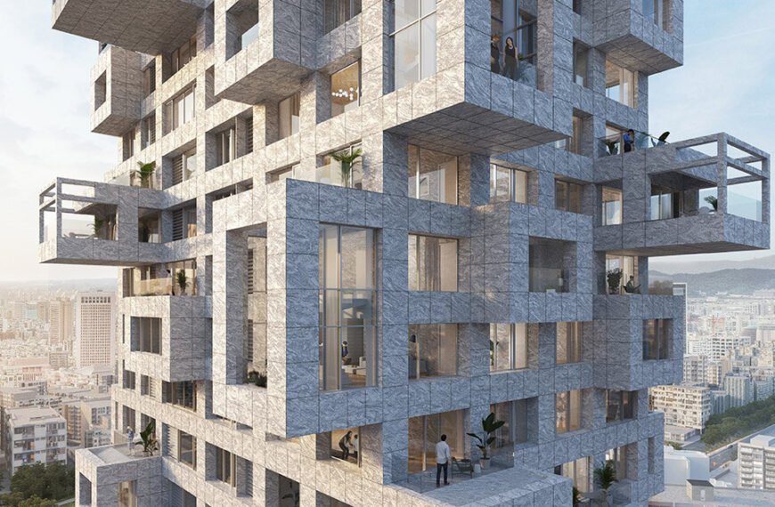 MVRDV plans vertical puzzle of shifting volumes over taipei, taiwan