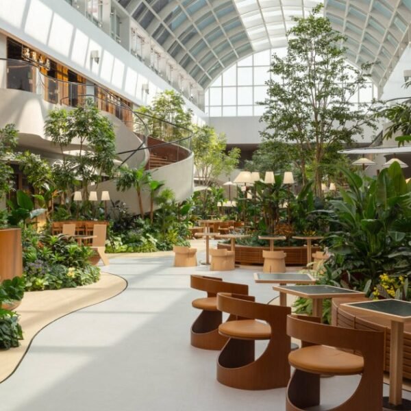 Step Inside This Indoor Garden Dining Plaza Filled With Plants And Pathways