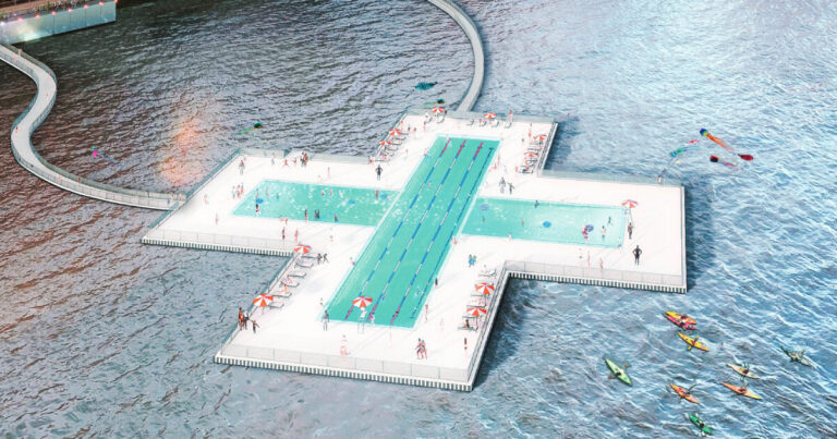 new york city’s +POOL completes the construction of floating vessel