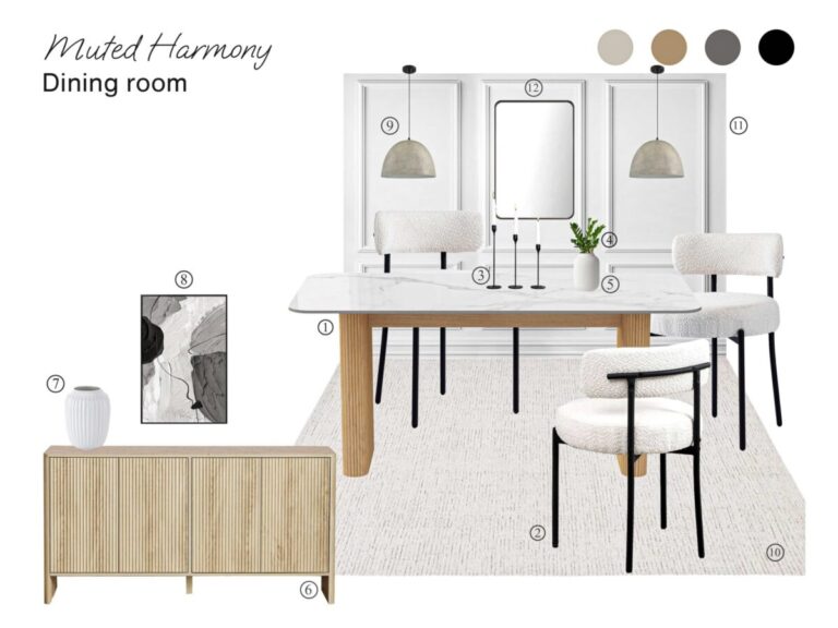 muted harmony dining room board