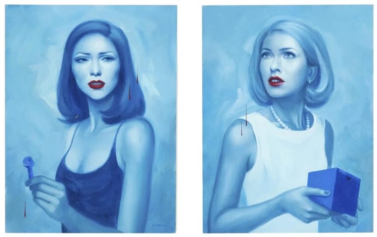 صورتان زرقاء من نعومي واتس ولورا هارينج كشخصياتهما في فيلم 