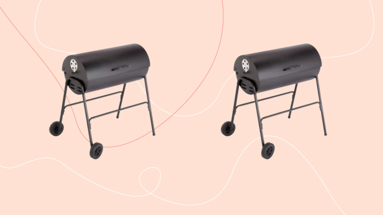 Argos Home Drum Charcoal BBQ With Cover &amp; Utensils.
