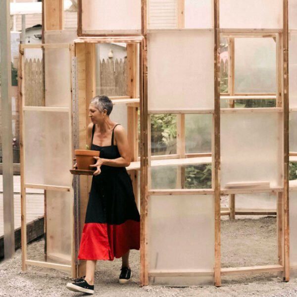 ellipsoidal greenhouse by SAW.Earth brings sunlight to brooklyn garden