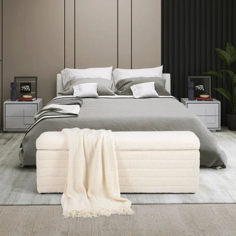 faux fur upholstered bench