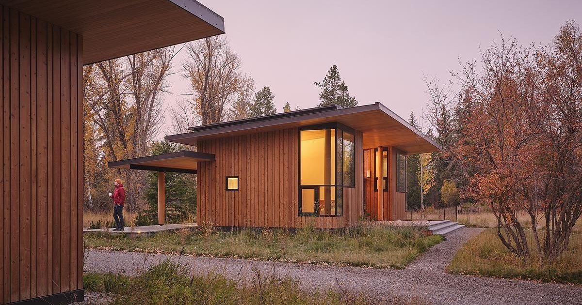 They added a guest house that begins with a short walk over a bridge