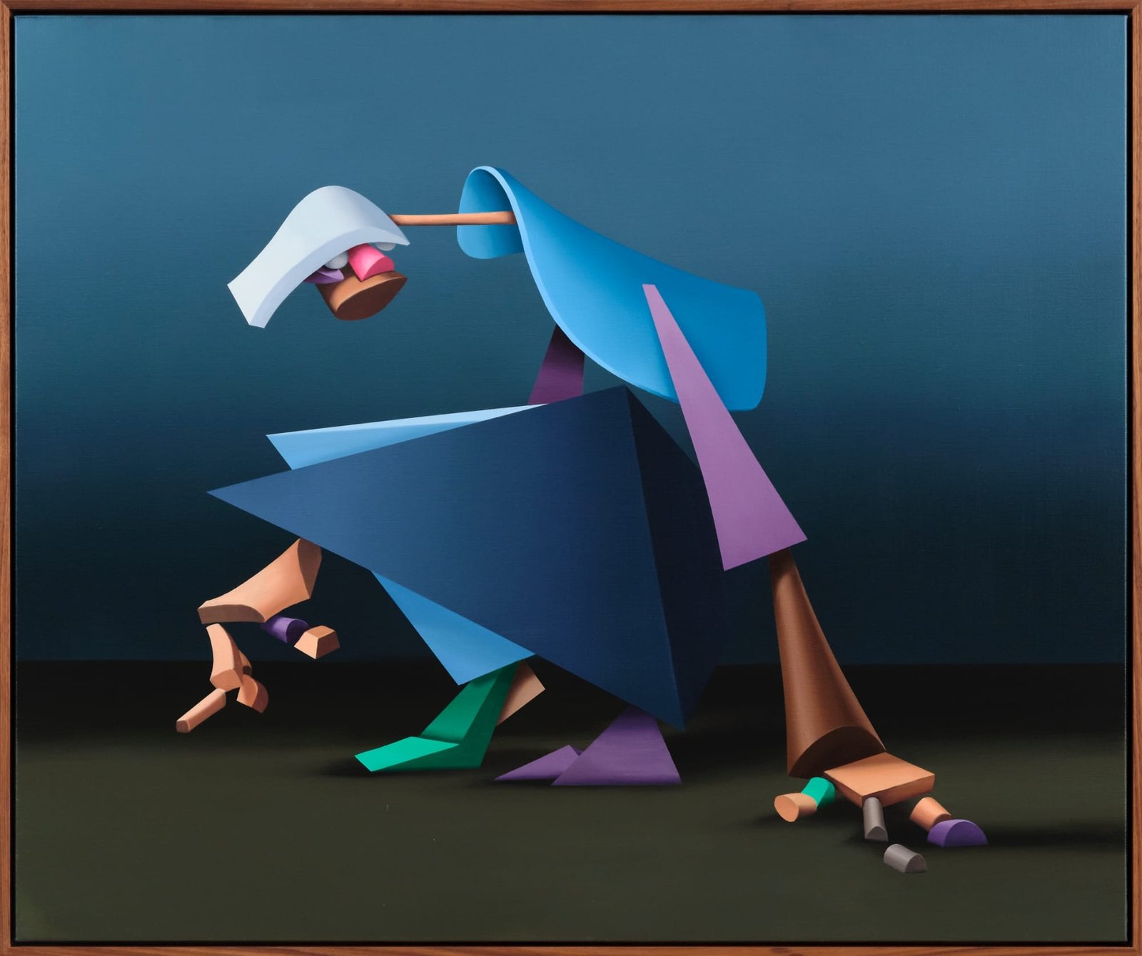 صورة مجردة لشخصية مرسومة بأشكال ملونة مكتنزة