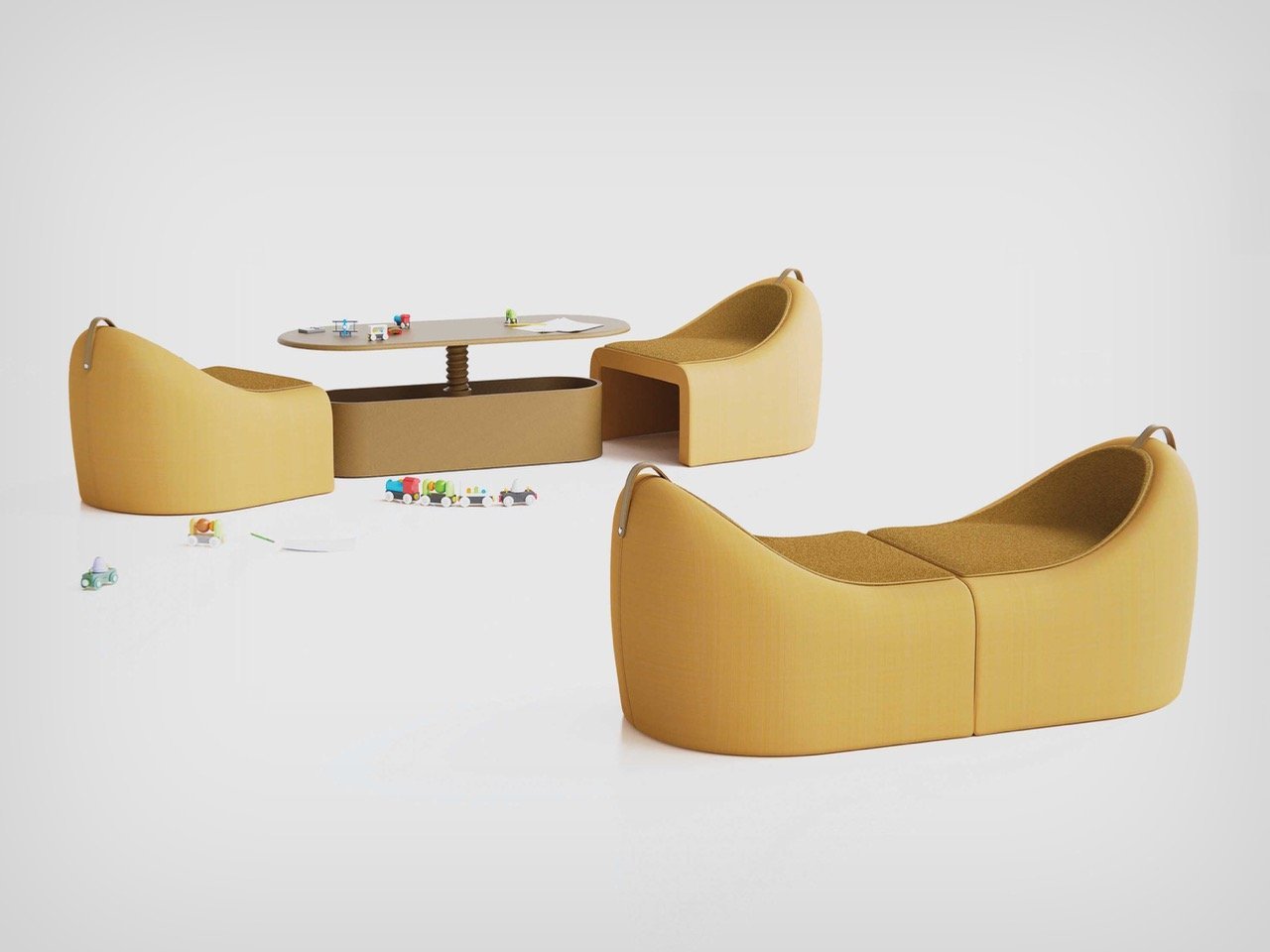 The Twiny Sofa Hides a Secret Table Inside That Kids Can Transform Themselves 1 The Twiny Sofa Hides a Secret Table Inside That Kids Can Transform Themselves