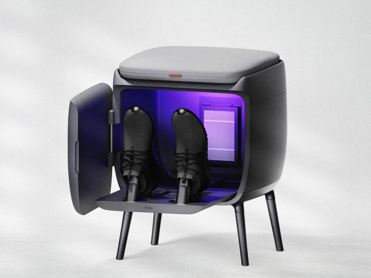 COMODO Entryway Stool Dries and Deodorizes Shoes While You Sit