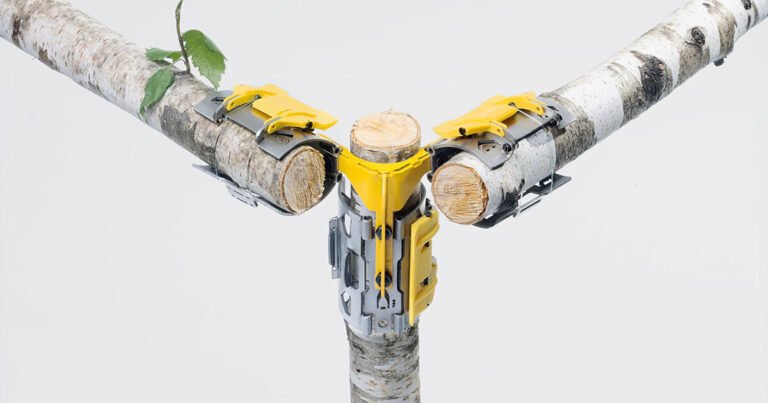 وصلة ثلاثية المحاور من يوجينيو كوستا تربط الفروع الخام بالهيكل بدون براغي
